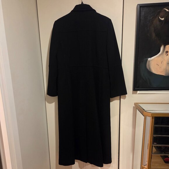Harvé Bernard 100% Wool Black Full-length Maxi Coat - Picture 3 of 8